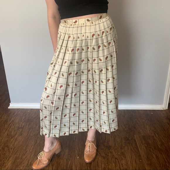 Vintage Breckinridge Pleated Midi Skirt - Picture 1 of 5